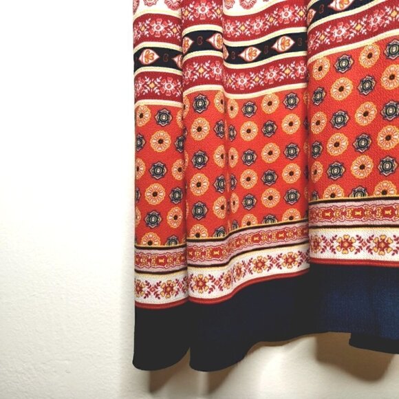 NWT Gabby Skye Women's 12 RN# 67473 Floral Zipper Dress Tribal Boho Blue Red - Picture 12 of 16